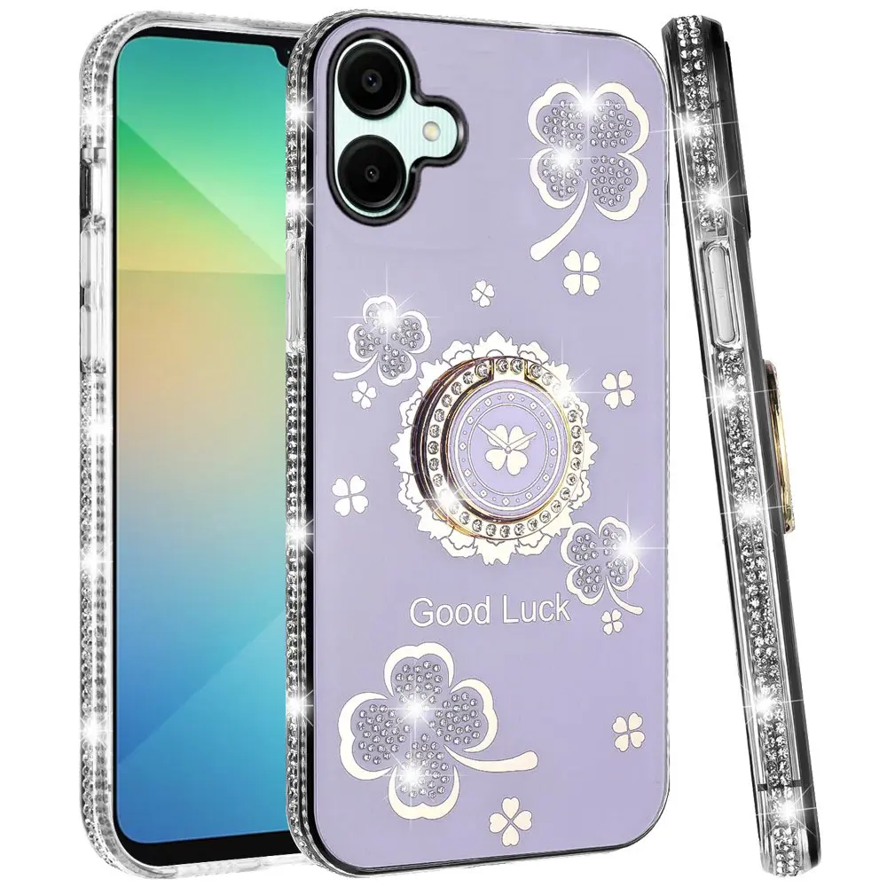 iPhone 16 Plus Bling Diamond Lucky Case Purple